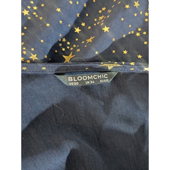 Bloomchic Black Gold Stars Button Pocket Wrap Split Ruffles Maxi Dress 30 - Picture 3 of 10